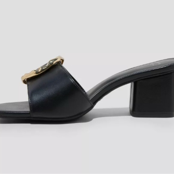 A New Day |Black Slip On Buckle Mule Heels | Size 9 - Picture 5 of 8